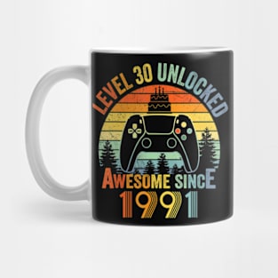 Level 30 Unlocked Video Gamer 30 Years Old 30 Birthday Mug